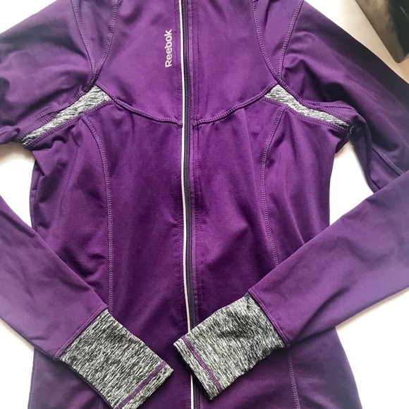REEBOK Full-zip Purple and Gray Full-Length Jacket with Hood Size XS - Picture 2 of 5
